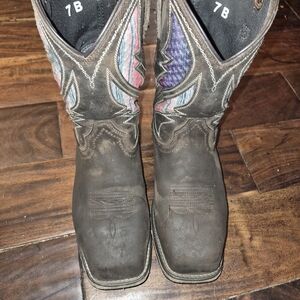 Ariat Brown Western Boots with Multicolor Accents